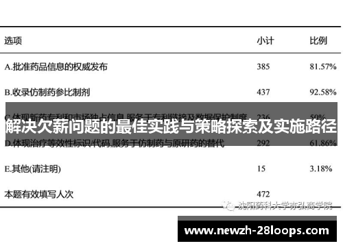 解决欠薪问题的最佳实践与策略探索及实施路径 解决欠薪问题的最佳实践与策略探索及实施路径