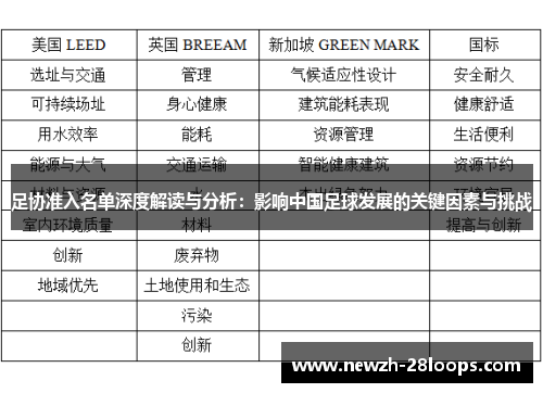 足协准入名单深度解读与分析：影响中国足球发展的关键因素与挑战